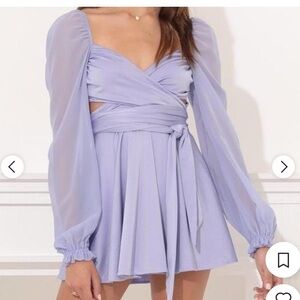 Lucy in the Sky Lavender Wrap Mini Dress